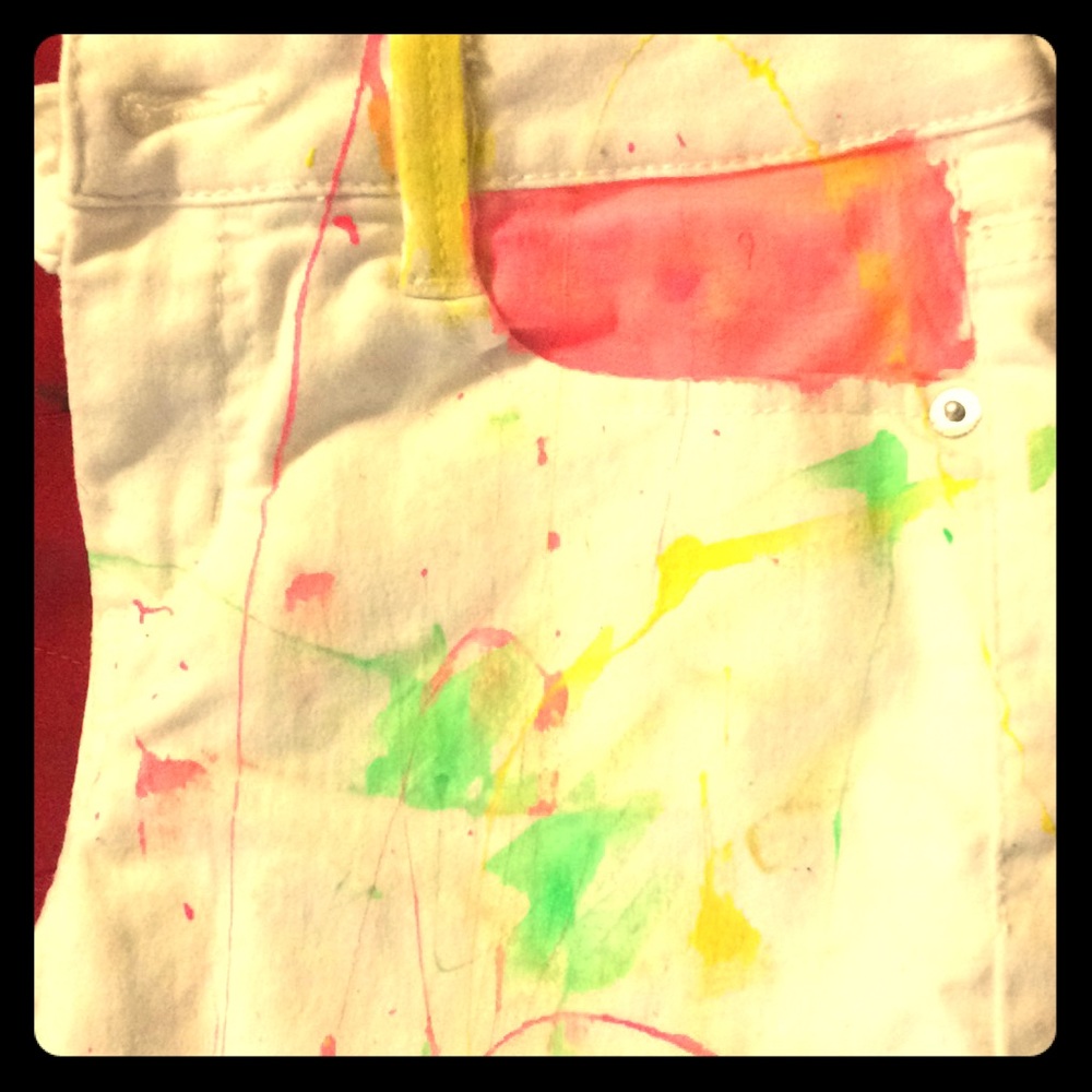 White painted pants